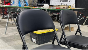 An Average Metal Folding Chair With Padding