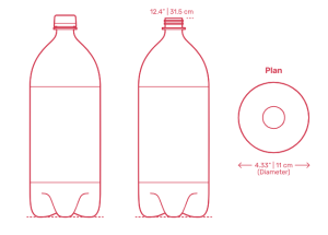 ¼ Height of a 2 Liters Soda Bottle