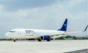 Four Boeing 737 aircraft in formation