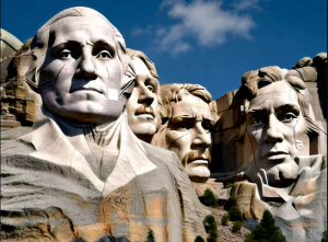 Four Washington Noses on Mount Rushmore